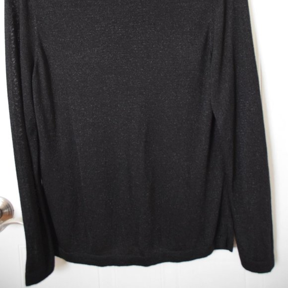 Women's Black Metallic Turtleneck- Size L - Picture 3 of 5